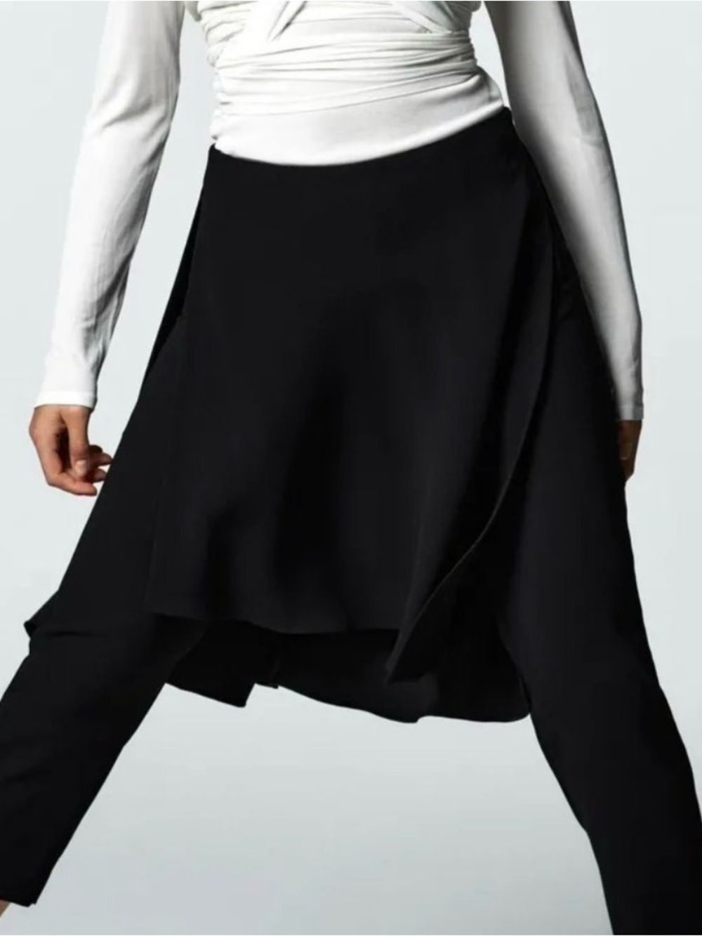 Zara Black FLOWY PAREO PANTS size XS NWT